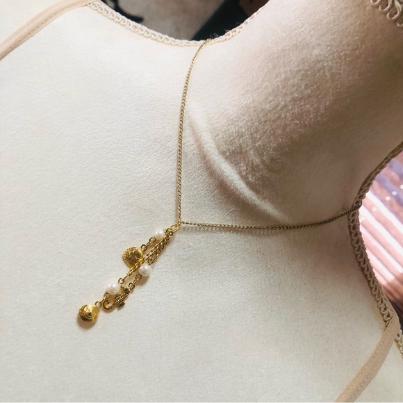 Hand Crafted Jewelry - Nautical ocean beach dangle pendant on chain necklace